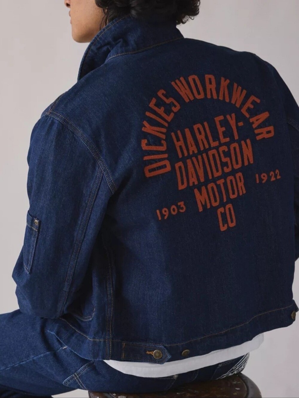 NEW!!! Harley-Davidson x Dickies Navy Denim Workwear Jacket, Large, Retail $220 - Picture 12 of 16